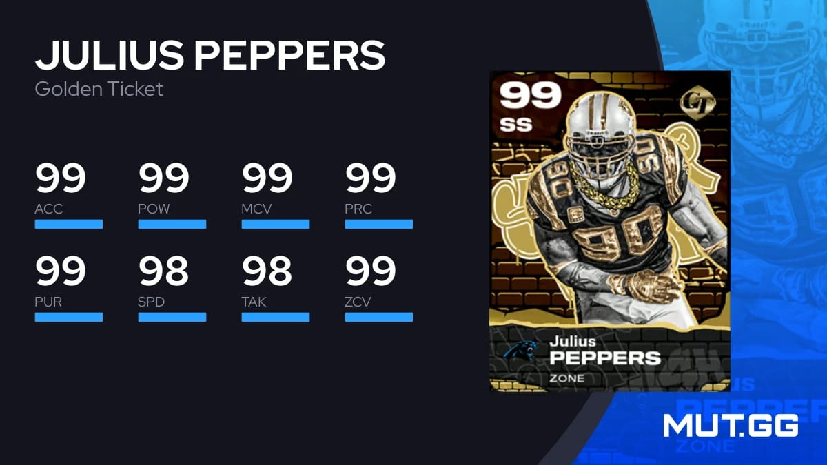 Julius Peppers Golden Ticket 99 OVR Madden NFL 26 - MUT.GG