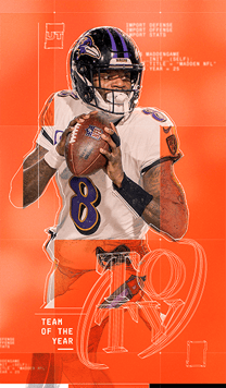 Lamar Jackson TOTY 97 OVR - Madden NFL 26