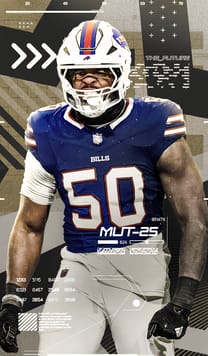 Greg Rousseau Rising Stars 99 OVR - Madden NFL 26