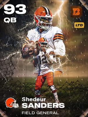 Shedeur Sanders Blitz 93 OVR Madden NFL 26 - MUT.GG