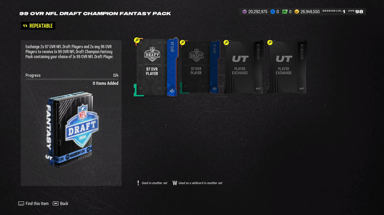 m24draft-99 OVR NFL DRAFT CHAMPION FANTASY PACK-hfrhowegoee