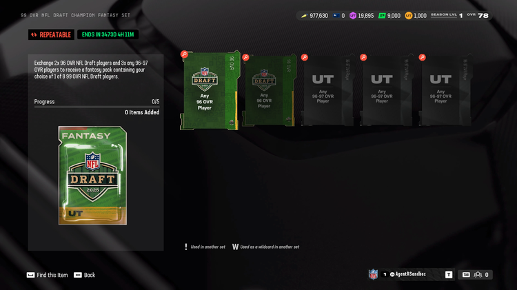 m25draft1-99 OVR NFL DRAFT CHAMPION FANTASY SET-iuwergydhsfj